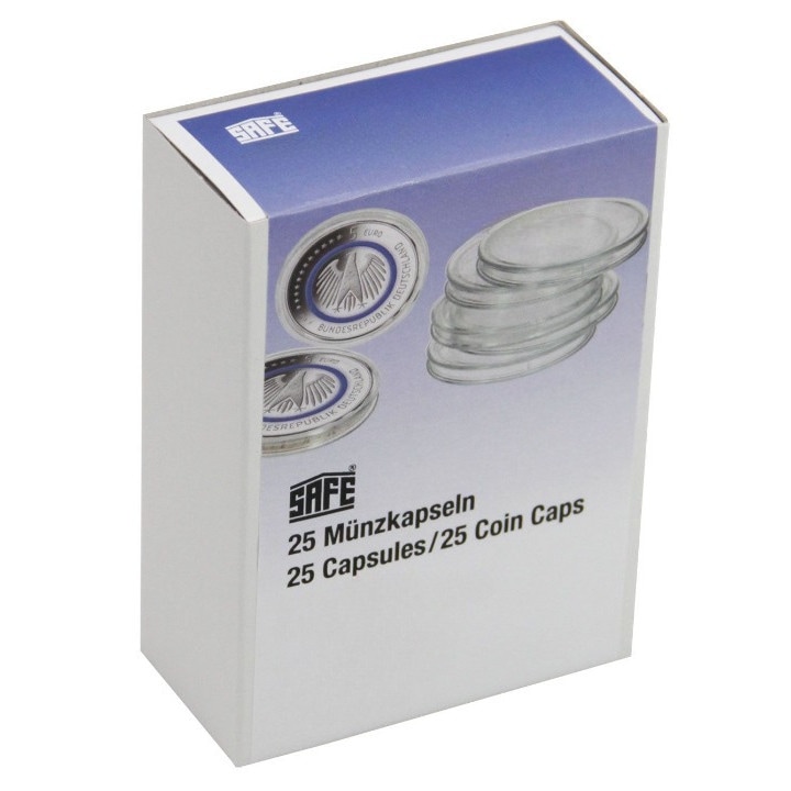 Комплект от 25 броя капсули за монети Safe Albums с диаметър до 15 мм