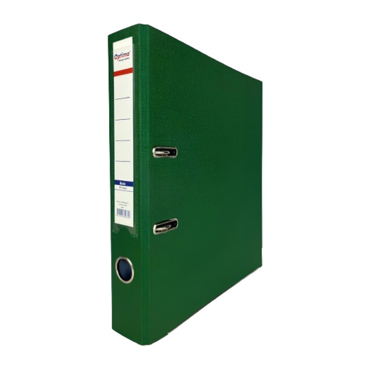 Biblioraft A4, Plastifiat Pp/paper, Margine Metalica, 50 Mm, Optima Basic - Verde
