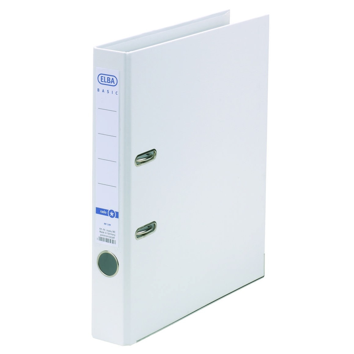 Biblioraft A4, plastifiat PP/PP, margine metalica, 50 mm, ELBA Smart Pro+ - alb