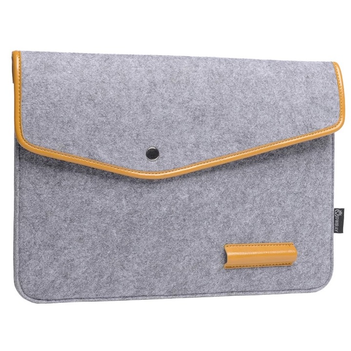 Husa de protectie pentru laptop, 36x27x2 cm, 17 inch, Gri/Galben