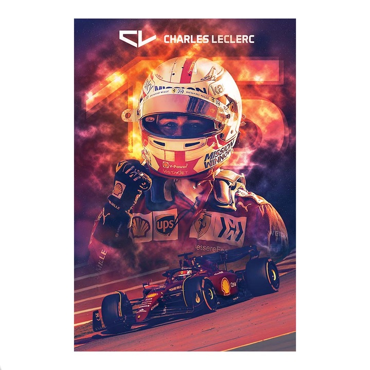 Tablou Canvas Charles Leclerc Formula 1 2022 79x118cm