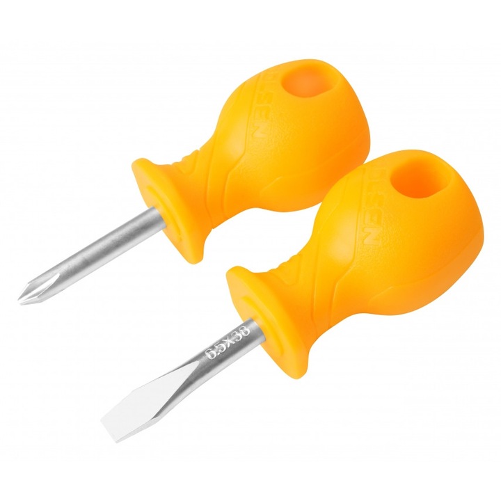 Set surubelnite 2 buc, PH2x38 mm si SL 6.5x38 mm, varfuri magnetice, lame 40Cr, maner ergonomic antialunecare, rezistenta la ulei, functie anti-rulare, TOLSEN