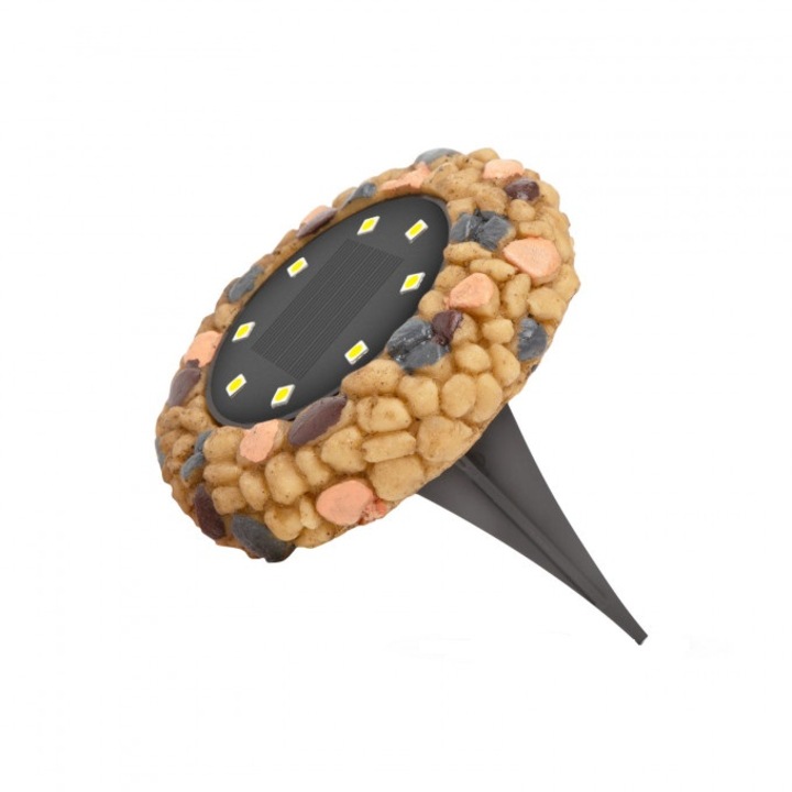 Dekoratív LED napelemes lámpa, 12cm, kőutánzat modell