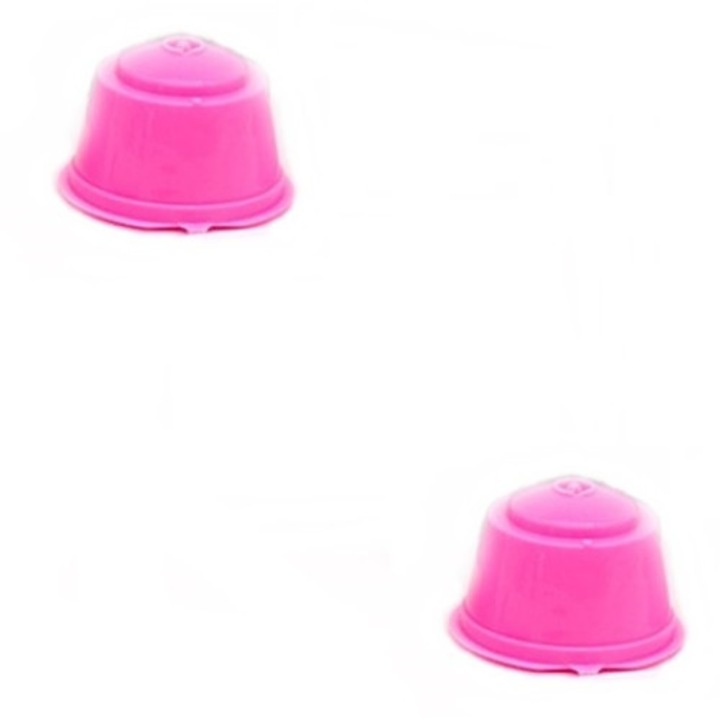 2 db kávékapszula készlet, újrafelhasználható, újratölthető, Dolce Gusto kompatibilis, rózsaszín