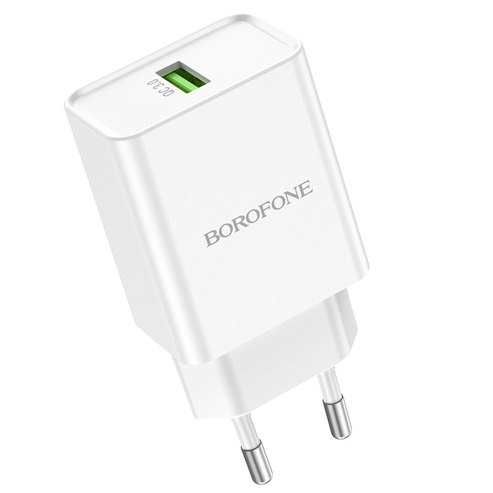 Borofone hálózati töltő BN5 Jingrui USB fehér, QC 3.0, 18W
