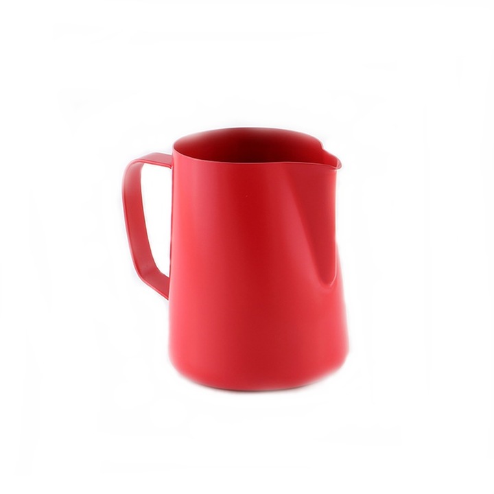 Чаша за разпенване на мляко, Неръждаема стомана, 400 мл, 15 х 14 х 12 см, червена