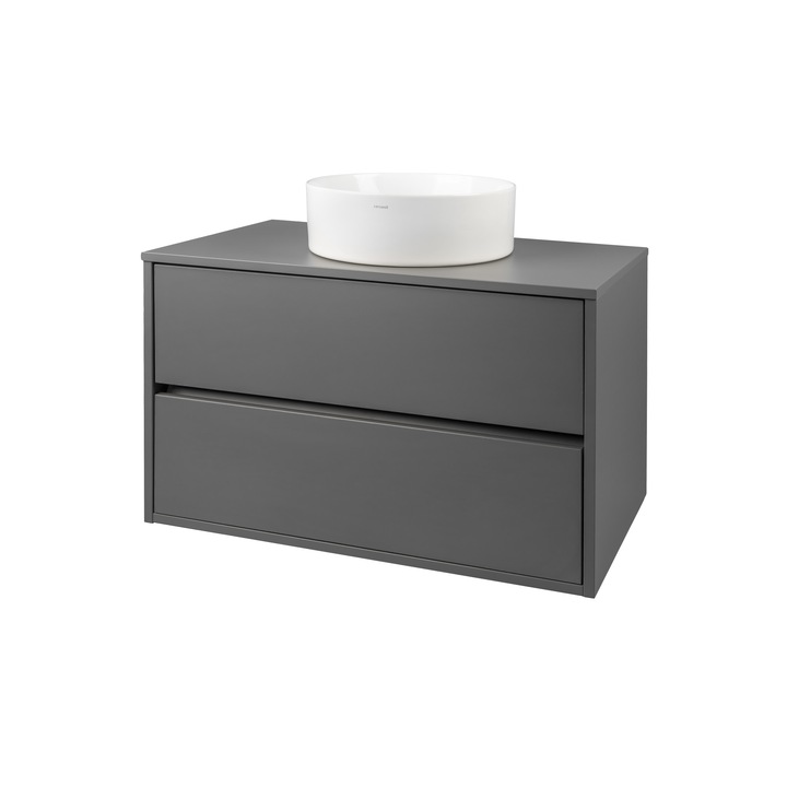 Mobilier suspendat Simple cu doua sertare 100 cm Gri