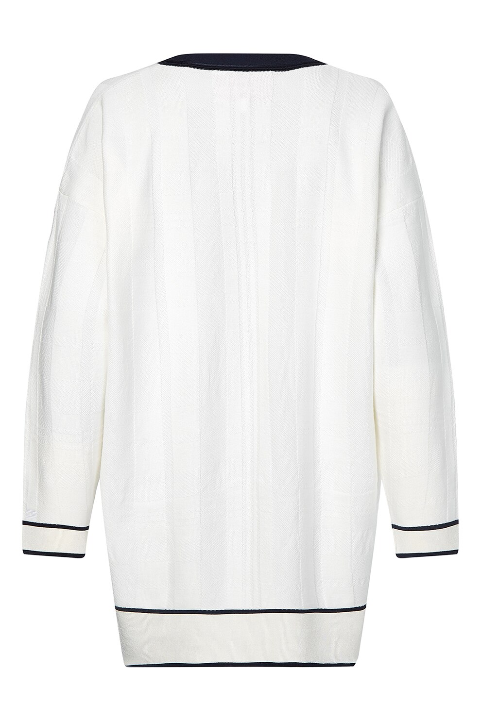 Tommy Hilfiger, Cardigan relaxed fit de bumbac organic, Alb, L