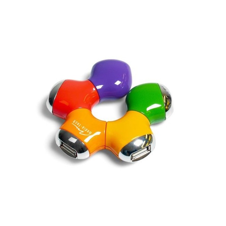 USB хъб Media-tech MT5023, Многоцветен, 4 порта
