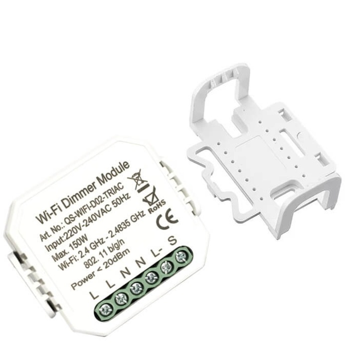 Releu inteligent, RTX, Wi-Fi, 46x46x18 mm, Compatibil cu Tuya Smart Life, Alb