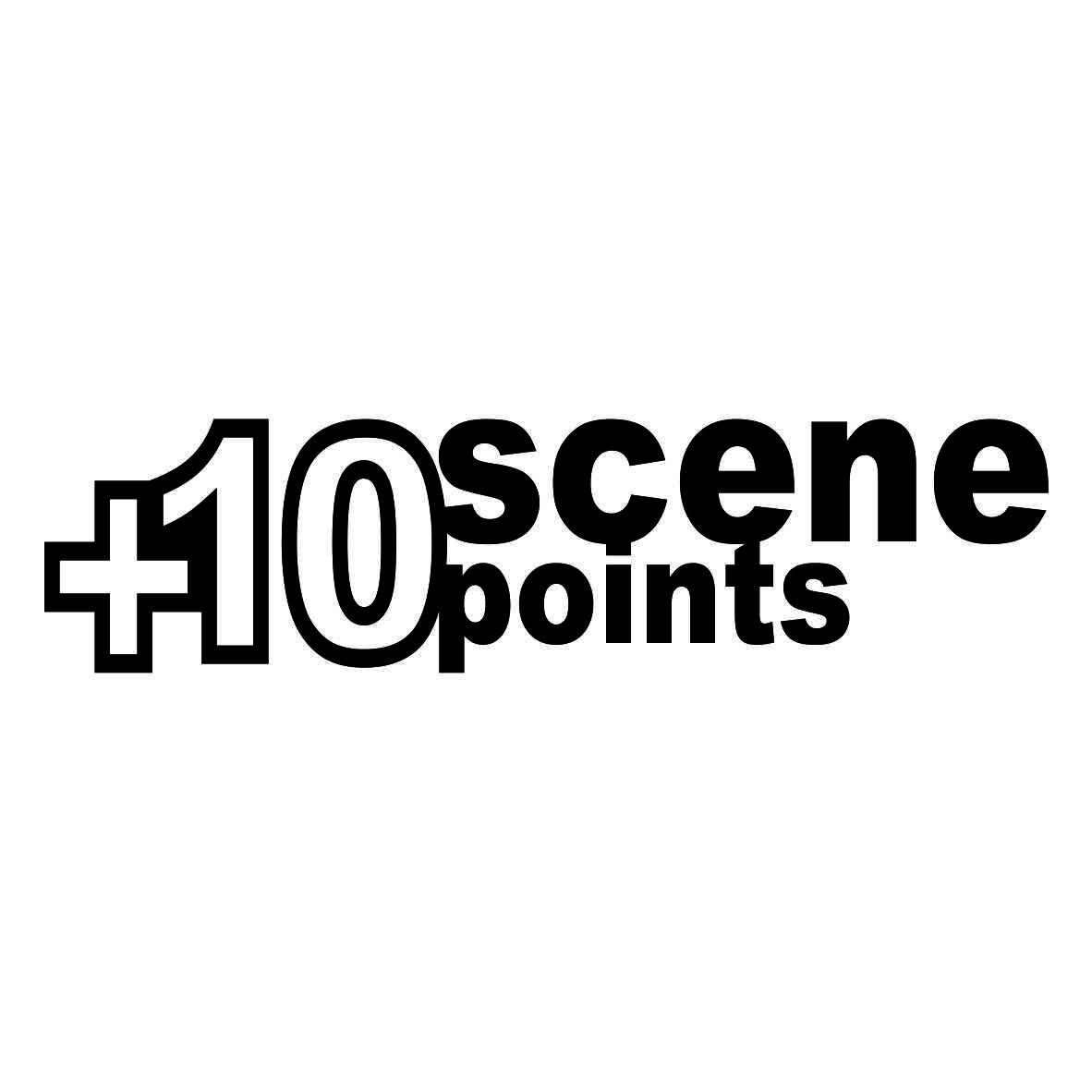 Sticker auto - +10 scene points - Negru mat - 15.2 x 3.8 cm