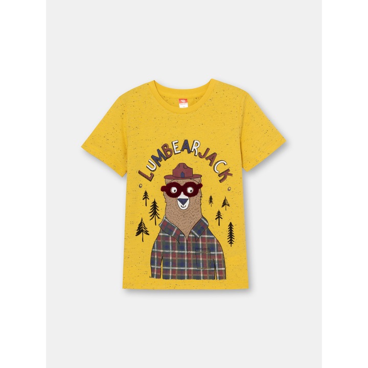 Gyerek póló rátéttel és látványos Cherubino hímzéssel, Sárga