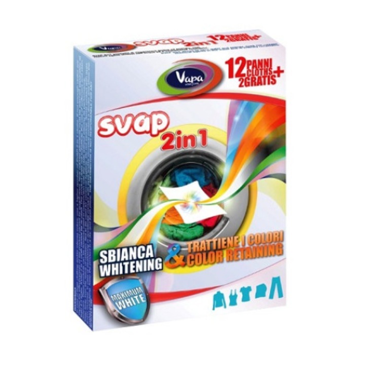 Servetele antidecolorare Vapa, White&Color, 14 Spalari