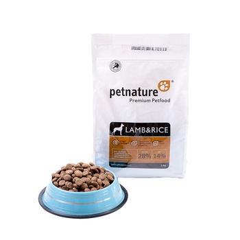 Hrana uscata pentru caini Petnature, Adult, Miel Orez, 3 Kg Hrana uscata pentru caini Petnature, Adult, Miel Orez, 3 Kg