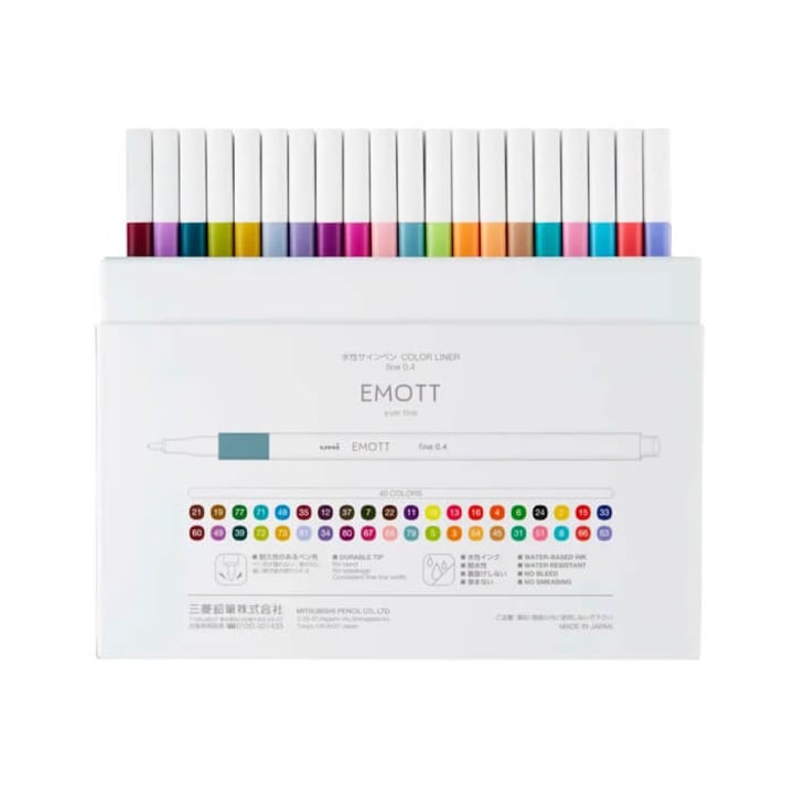 40 db-os Emott színű, 0,4 mm-es finombélés készlet