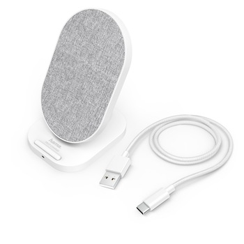 Incarcator retea Hama, "QI-FC10S-Fabric" Wireless , Alb