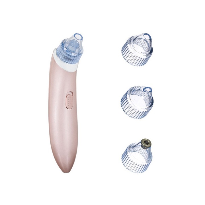 Aparat facial pentru curatarea porilor cu 4 capete Lumi LUXURY, maner ergonomic, cap exfoliant si 3 simple