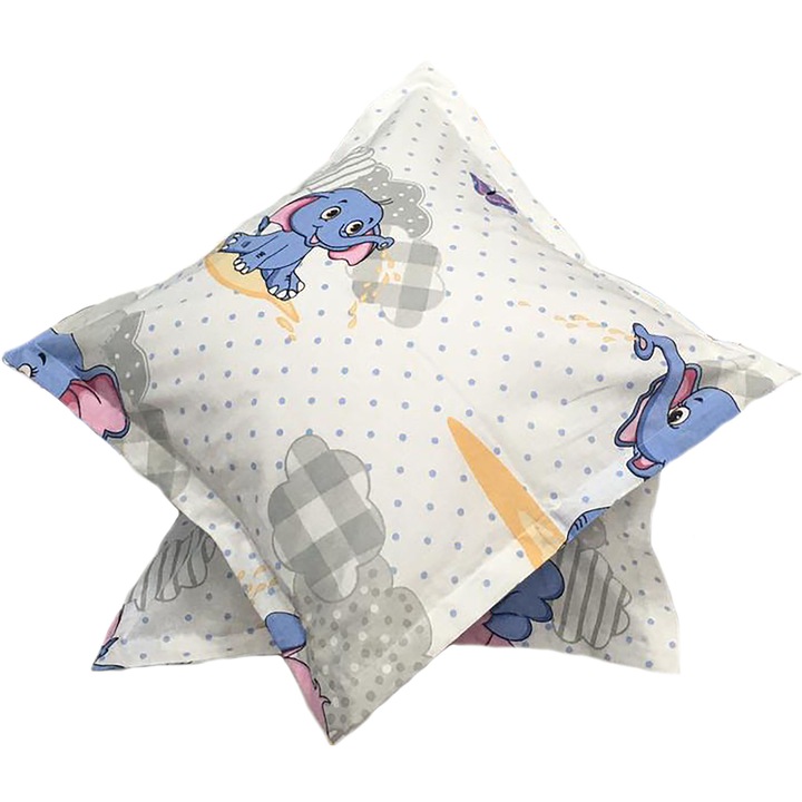 Set doua huse de perna alb, pentru copii, 40X40cm, din colectia "Basm cu Cici" din bumbac ranforce, Liz Line - SPR40/40233