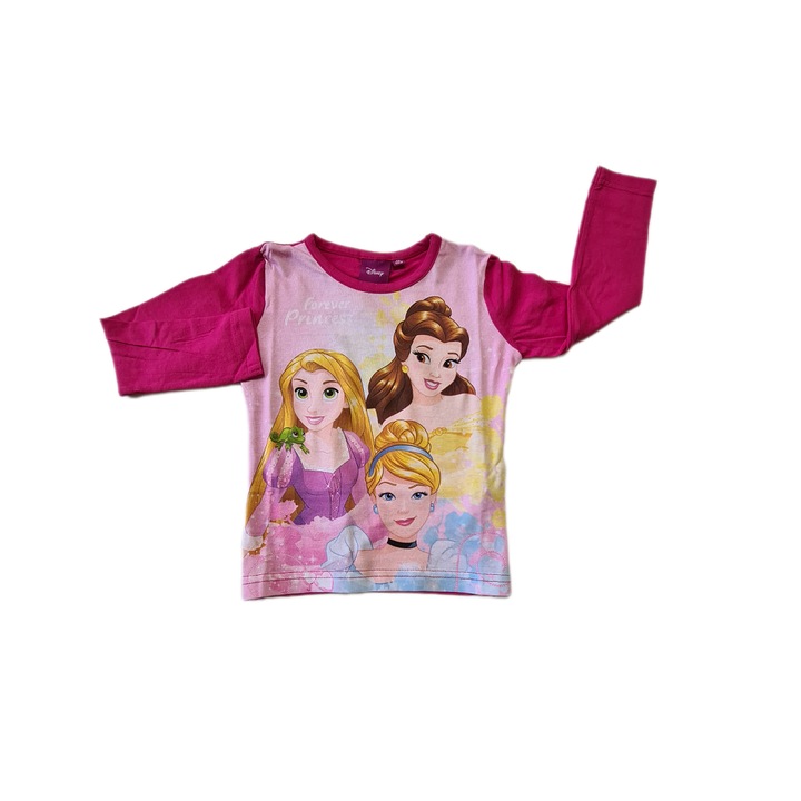 Tricou copii, Disney - Princess, maneca lunga, roz, 2 ani