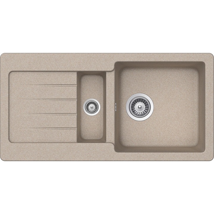 Chiuveta granit Schock Typos D-150S Sabbia Cristalite 860 x 435 mm, adancime cuva 200 mm, reversibila, montare pe blat