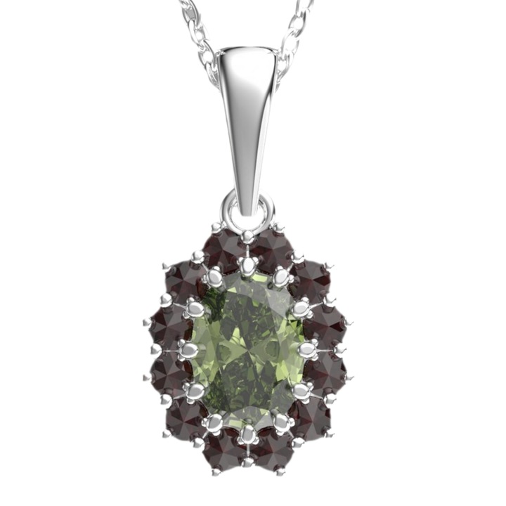 Pandantiv argint moldavit si granate