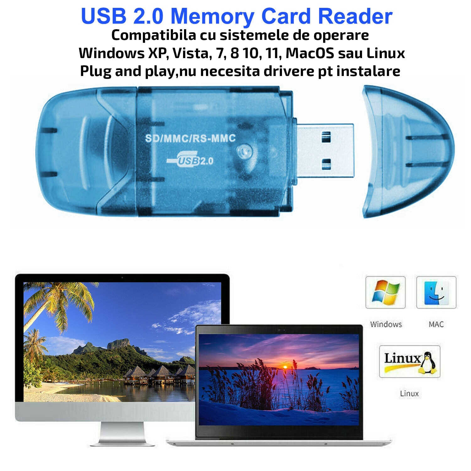Четец на SD карти - USB 2.0 - eMAG.bg