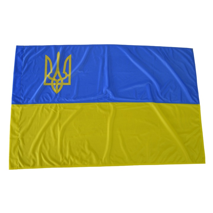 Steag Tarile Lumii Ucraina cu Stema 1,35 x 0,90 m