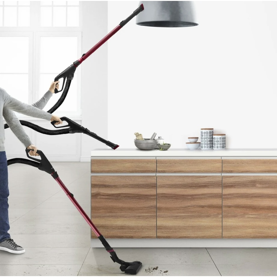 Aspirator cu sac BOSCH BGB6MPOW, 850 W, filtru HEPA, 12 m, negru/rosu