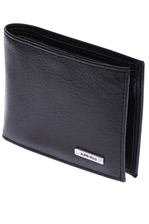 Portofel barbati din piele naturala, negru, 11 x 9 cm, 590N