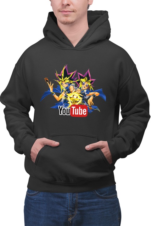 Hanorac barbati Yu Gi Oh Yugi Mutou Youtube Academy Converte, Negru