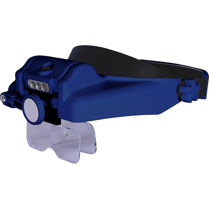 Lupa pentru cap Discovery, Crafts DHR 20, LED, Zoom 1-8X, Albastru