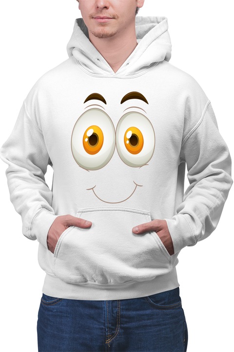 Hanorac barbati Roblox Twitter Platforme Studio Smiley Face, Alb