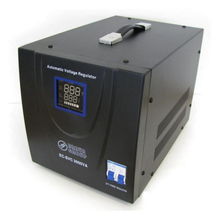 Stabilizator de tensiune cu servomotor, 1500W, Negru, Braun Group