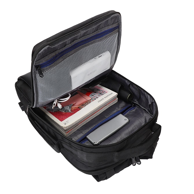 Rucsac laptop 15.6", smart business, impermeabil, cu port de incarcare USB si jack audio, Escalate, 45x30x17 cm, Negru