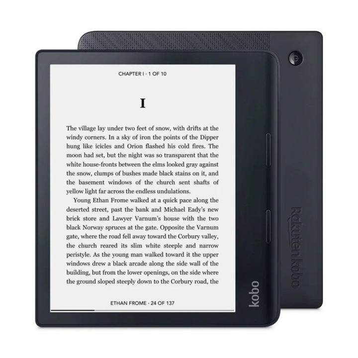 Четец на електронни книги, KOBO, SAGE 8", 32 GB, Wi-Fi, водоустойчив, черен