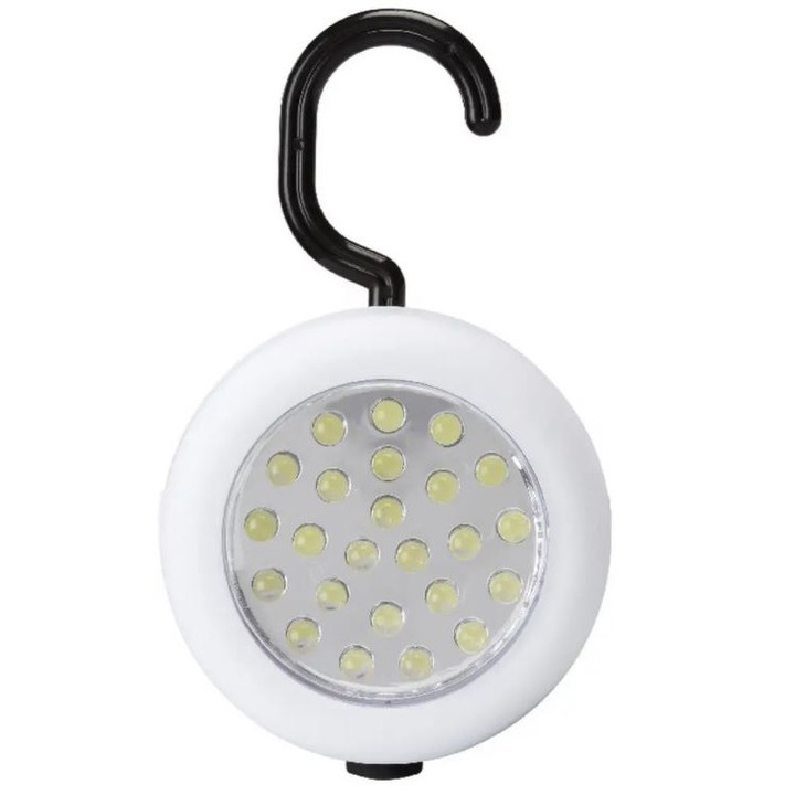 Кръгъл прожектор с 24 светодиода, с кука и магнит, SG, диаметър 7 см
