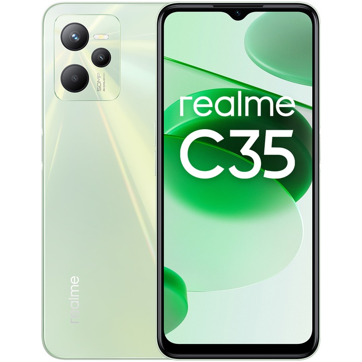 Смартфон Realme C35, Dual SIM, 128GB, 4GB RAM, 4G, Glowing Green