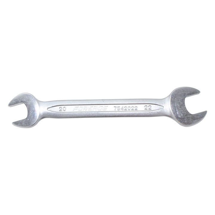 Nyitott kulcs, Forsage, Acél, 20 x 22 mm, Ezüst