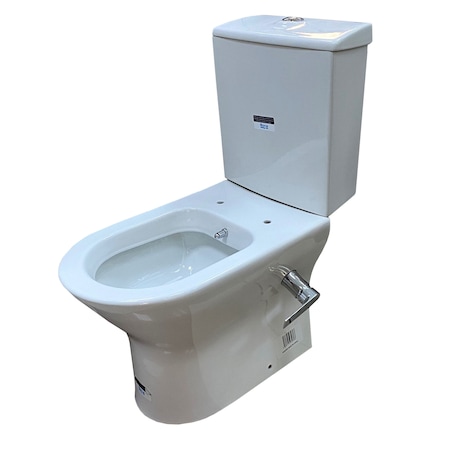 Vas wc alb cu functie de bideu ROCA, rezervor dubla comanda 3/6l, capac soft close si baterie cromata atasata