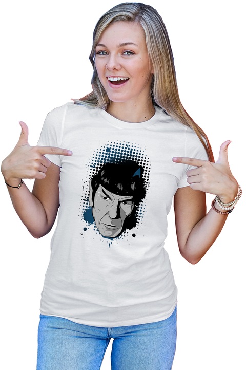 Tricou dama Star Trek Spock Picard Dincolo de Infinit, alb, marime M