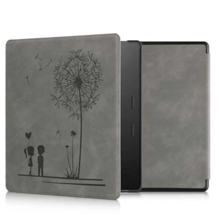 E-Book olvasó tok Kindle Kindle Oasis 10, Eco bőr, szürke, kwmobile, 56972.01