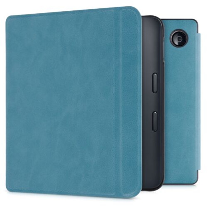 E-Book olvasó tok Kobo Libra 2, Eco bőr, kék, kwmobile, 56574.78