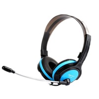 Casti PC Somic Senicc ST-908, microfon, 2 x 3.5 mm jack, negru/albastru