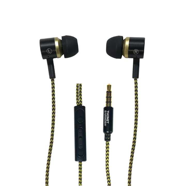 Casti in-ear Thonet & Vander Klein, Negru/Auriu