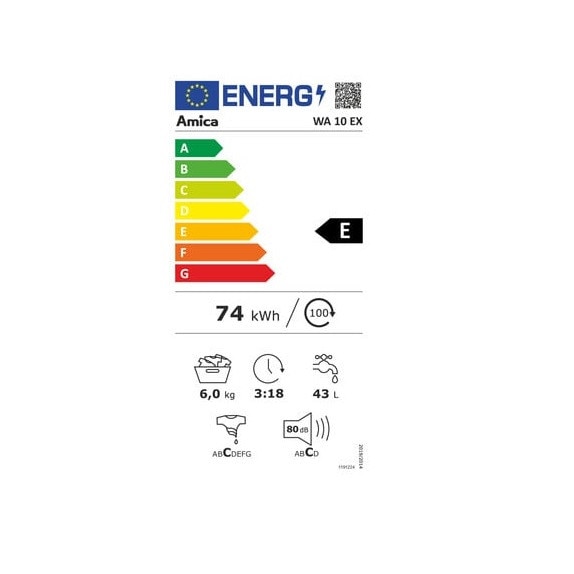 Masina de spalat rufe frontala AMICA WA 10 EX ULTRASLIM, 6 kg, clasa E, 1000 rpm, AutoSensor, alb