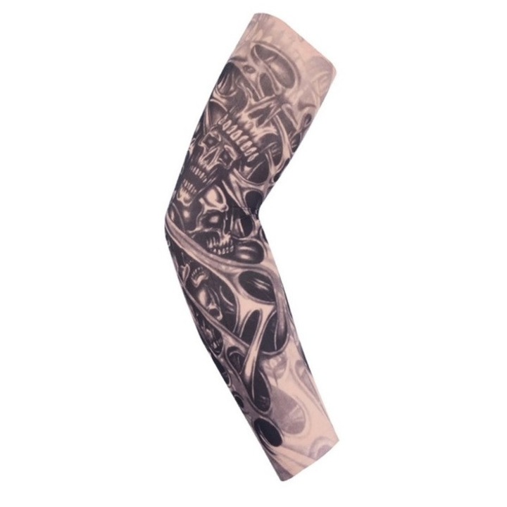 Maneca tatuaj temporar, print 3D, cu protectie solara pentru brate, marime universala, unisex, Model Demon