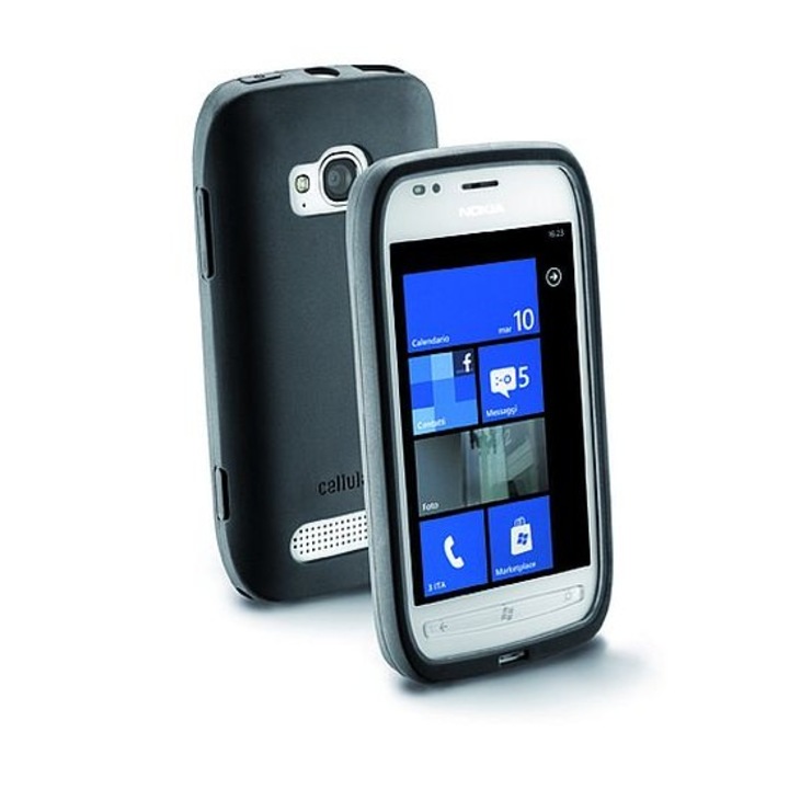 Калъф Cellular Line за Nokia Lumia 710, Силиконов, Черен