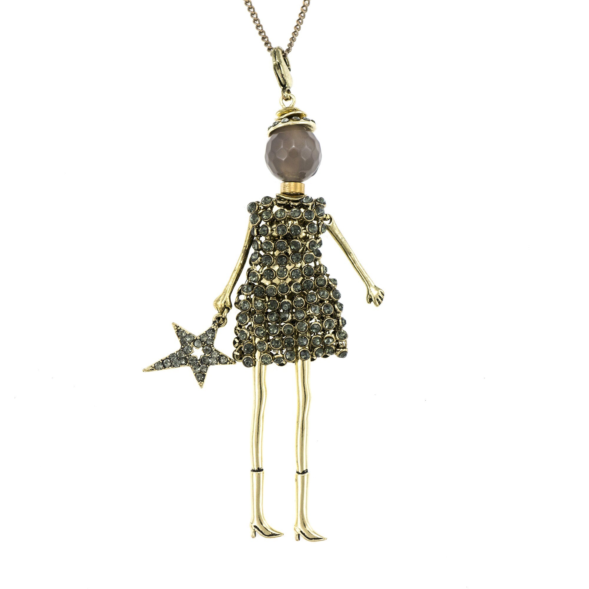 Pandantiv cu lant Bambola in Stile Milanese-Star-Gold-Grey, Haute Couture Style by Roxannes - Bambole Milanesi, Auriu 44178-Gold-Grey