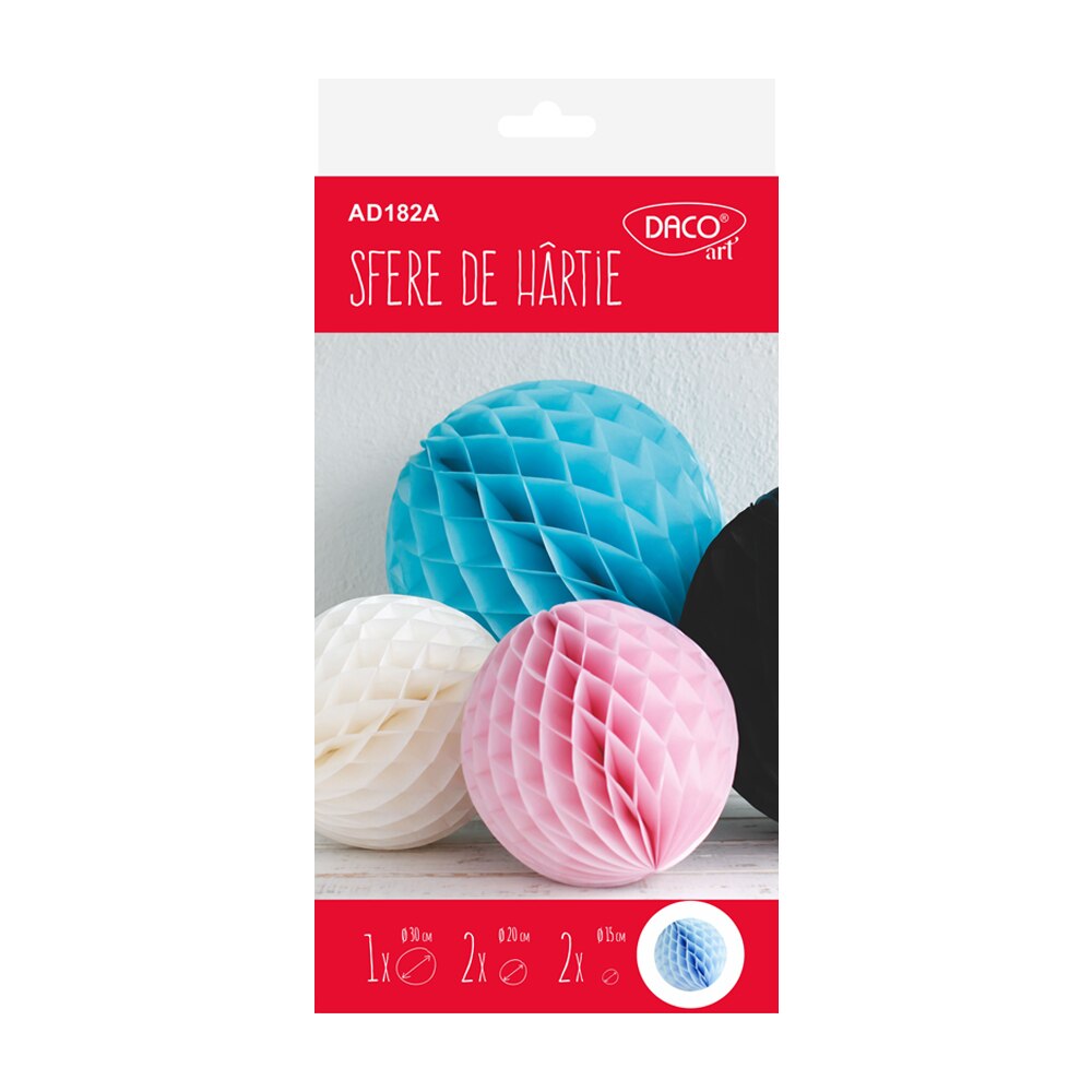 Set 5 Accesorii craft, Sfere de hartie, DACO, AD182A