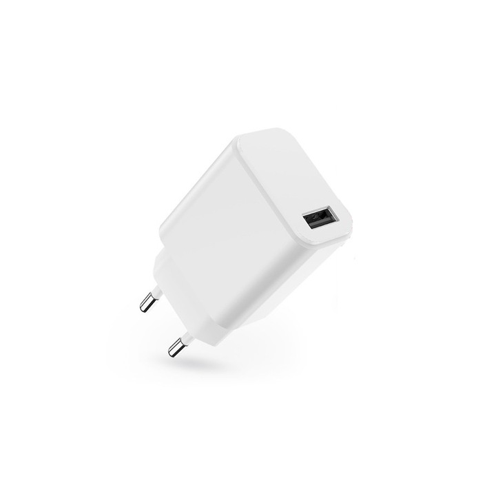 Hálózati töltőfej, 1xUSB, 3A / 15W, fehér, Setty